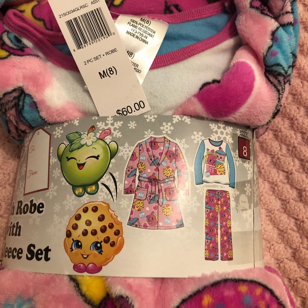 Shopkins Robe and Fleece Pajama Set